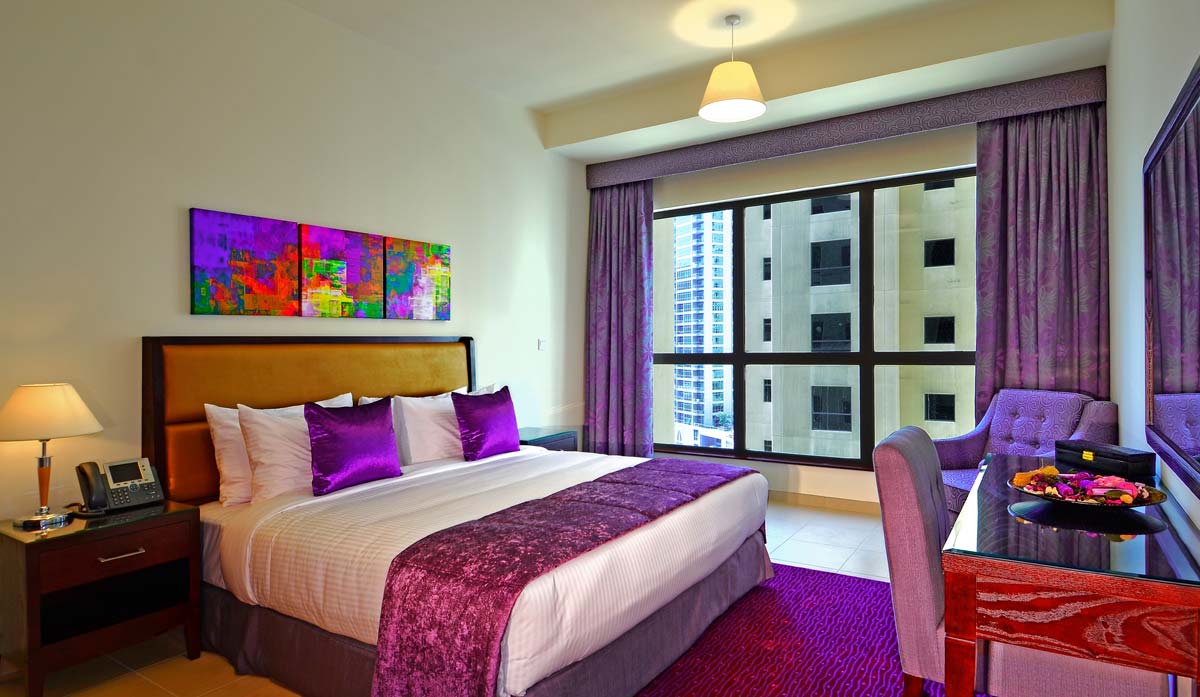 Our bright, fully furnished bedrooms with beautiful views of JBR